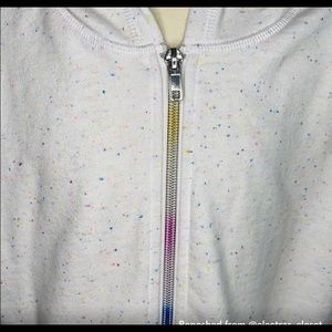Neon Speckled Confetti White Hoodie